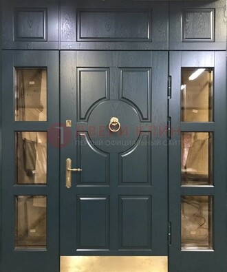 Стальная парадная дверь ДПР-64 со стеклопакетом в Солнечногорске