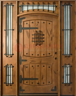 Парадная дверь с коваными элементами ДПР-68 в коттедж в Солнечногорске