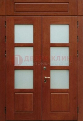 Металлическая парадная дверь со стеклом ДПР-69 для загородного дома в Солнечногорске