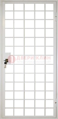 Белая металлическая решетчатая дверь ДР-2 в Солнечногорске