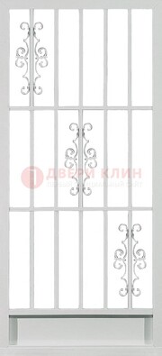 Белая железная решетчатая дверь ДР-9 в Солнечногорске