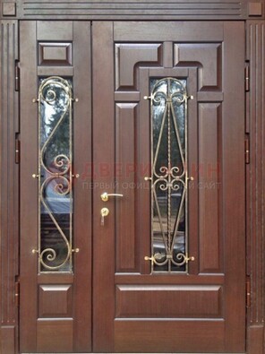 Стальная распашная дверь Винорит стекло и ковка ДСК-274 в Солнечногорске