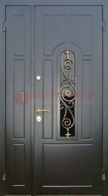 Металлическая дверь Винорит со стеклом в темном цвете ДСК-276 в Солнечногорске