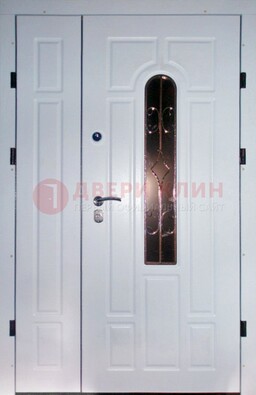 Входная дверь Винорит со стеклом в белом цвете ДСК-277 в Солнечногорске
