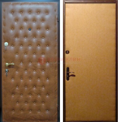 Желтая железная дверь с винилискожей ДВ-2 в Солнечногорске