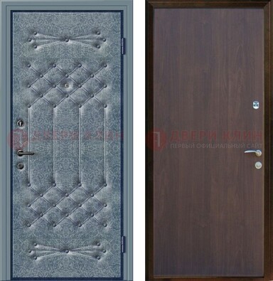 Серая металлическая дверь с винилискожей ДВ-35 в Солнечногорске
