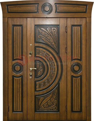 Парадная входная дверь с виноритом и узором ДВТ-194 в Солнечногорске