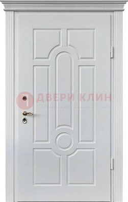 Белая уличная дверь с виноритом для дома ДВТ-247 в Солнечногорске
