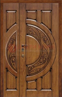 Коричневая входная дверь с виноритом ДВТ-5 в Солнечногорске