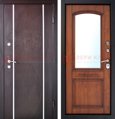 Входная дверь с МДФ и МДФ внутри с зеркалом ДЗ-88 в Солнечногорске