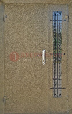 Тамбурная дверь Порошок со стеклом и ковкой ПЛ-20 в Солнечногорске